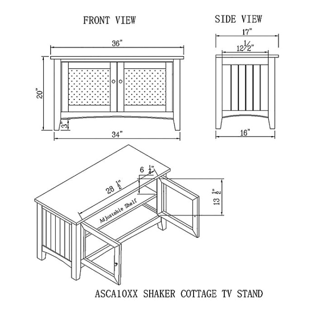 Shaker Mission Cherry TV Stand Cabinet